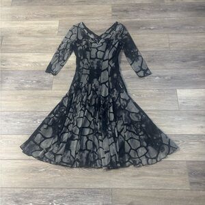 Elaua Kattau Dress Sz M Gray Stretch Semi Sheer Dark Fairy Witchy Whimsigoth Art